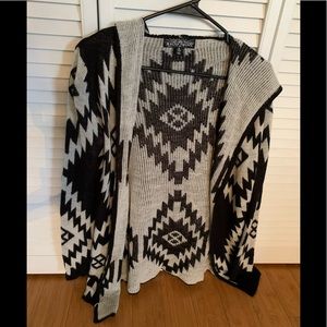 Aztec Printed Oversized Sweater